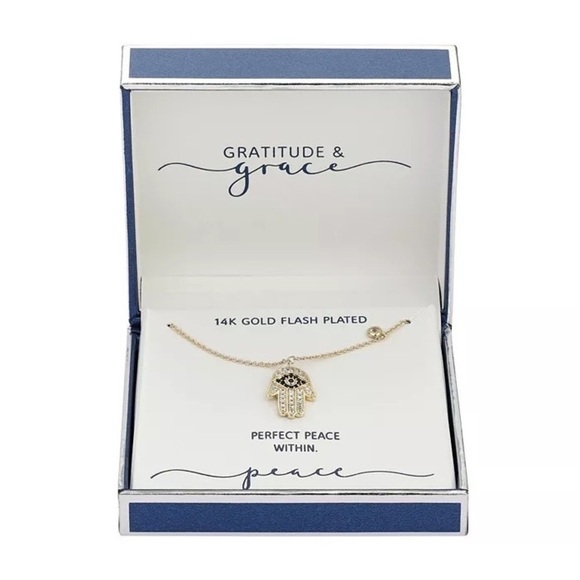 NWT gratitude and grace Hamsa necklace gold 💎💍❤️ - Picture 8 of 8